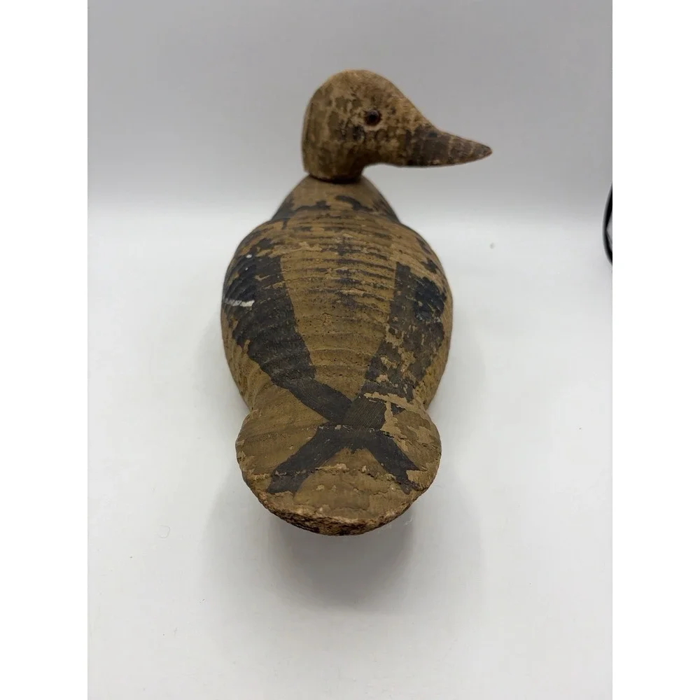 Vintage Hand Carved Working Duck Decoy Canvasback Redhead Style Folk Art